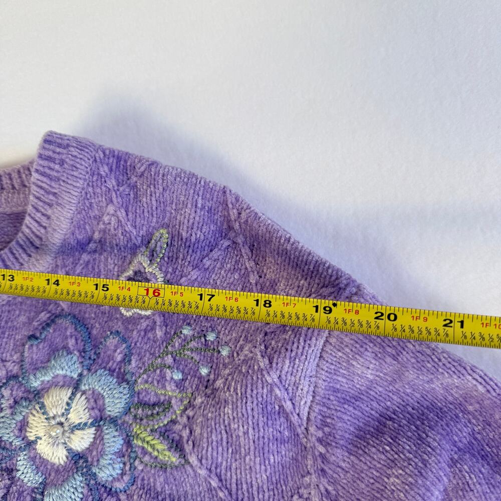 Alfred Dunner Victoria Falls Chenille Embroidered Sweater Size 3X - Picture 7 of 10